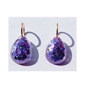 Drop earring purple AIE00099