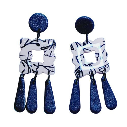 Screen print earring -AIE00039