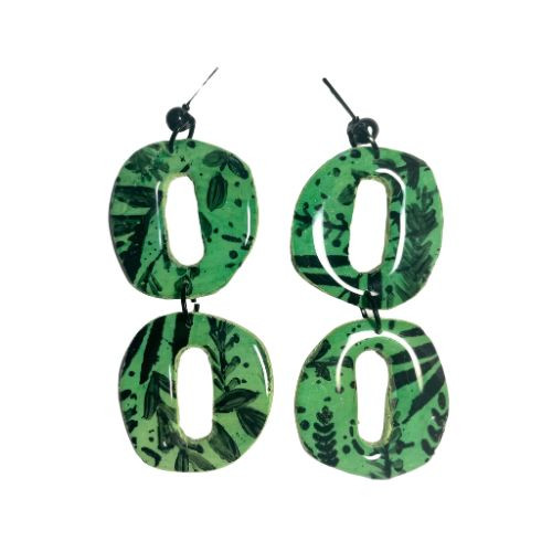 Bottle green earrings AIE00129