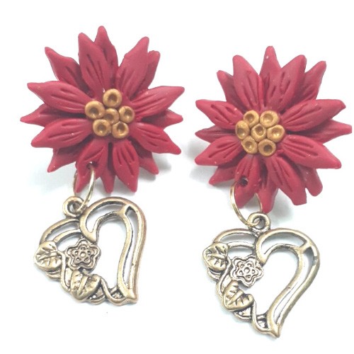 Red flower Earring AIE00005