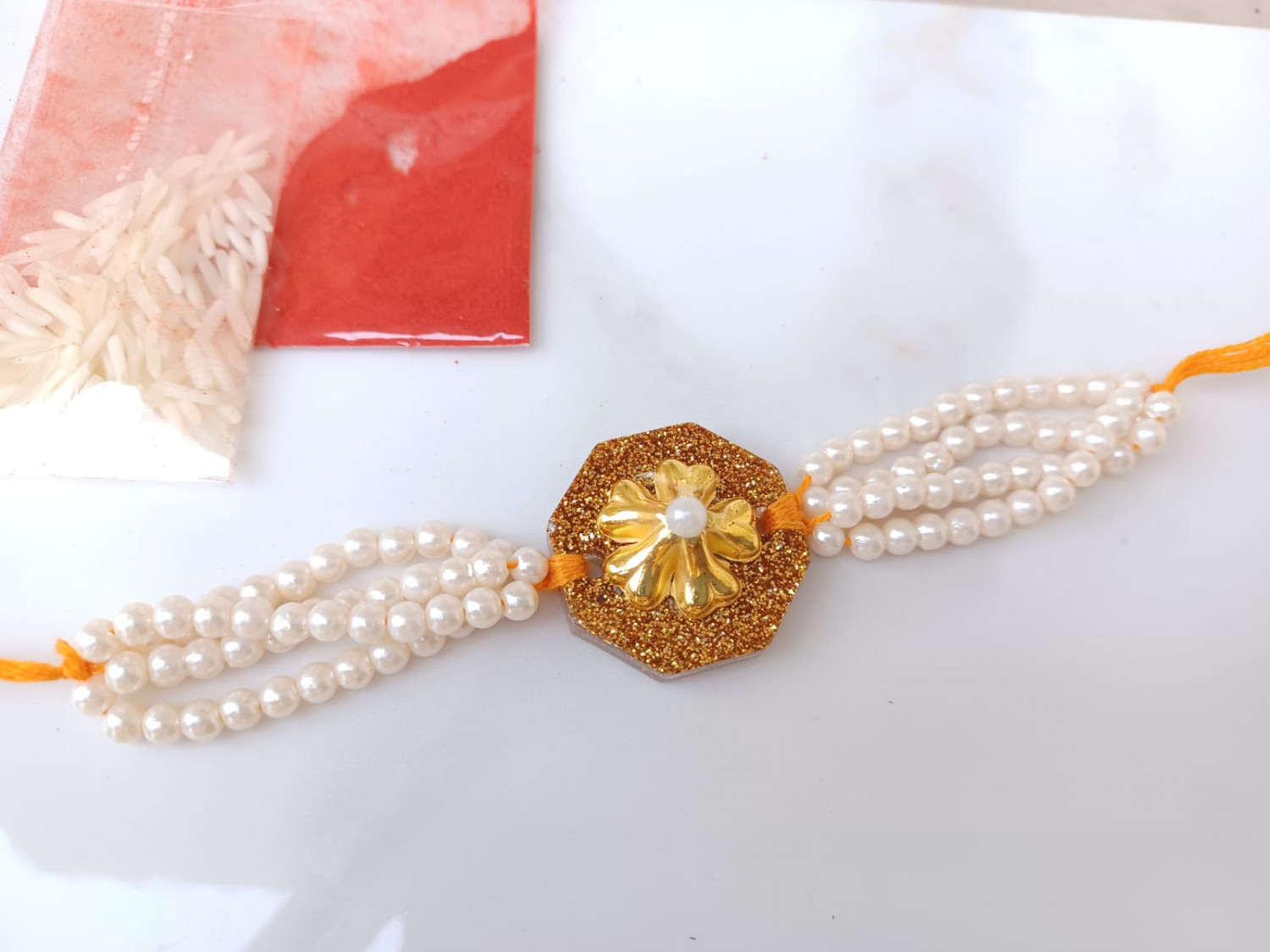 Beads and Gold Rakhi